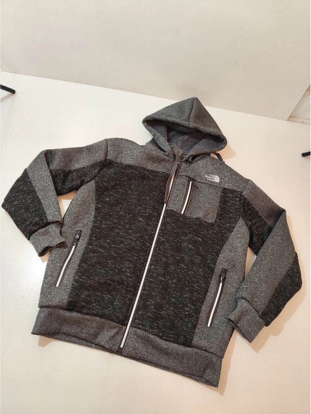 North Face Fleece Jacket Mens Black/ Grey Size Large
